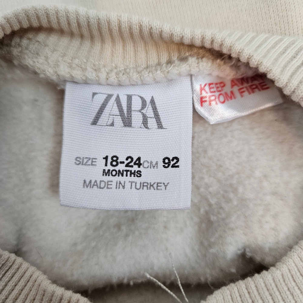 Zara Kids Beige Sweatshirt Jump Tricks Backflips Graphic Pullover 18-24 Months - Picture 8 of 9